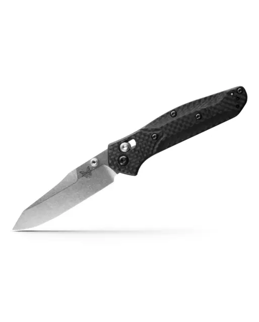 Benchmade 945-2 Mini Osborne Folding Knife 2.92" S90V Satin Plain Blade, Carbon