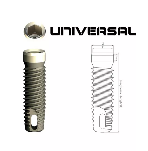 Implant Dentaire Générique UNIVERSAL TAPERED COMPATIBLE SCREW-VENT® ZIMMER® Ø3,7