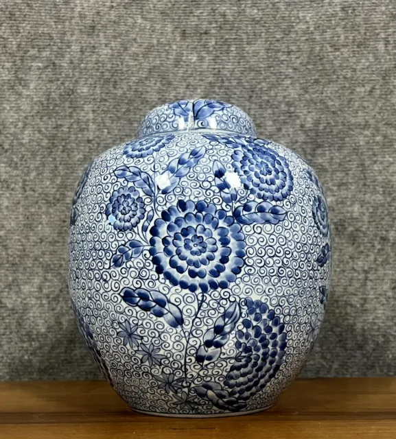 Gros Pot à Gingembre Chinois En Porcelaine a décors de fleurs