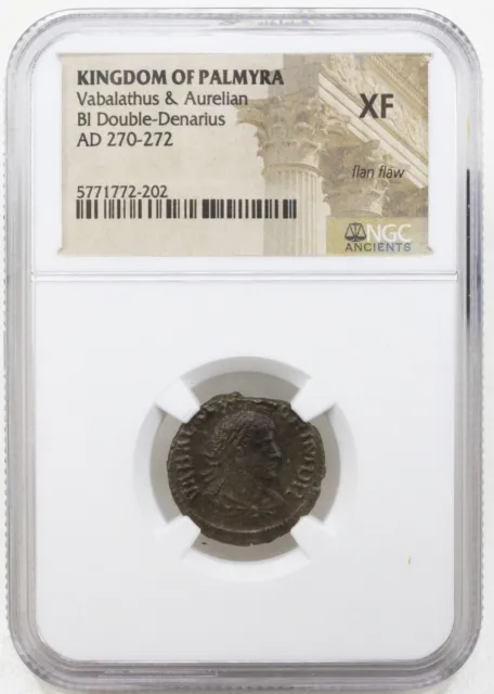 NGC XF VABALATHUS & AURELIAN  Double Denarius / Antoninianus KINGDOM OF PALMYRA