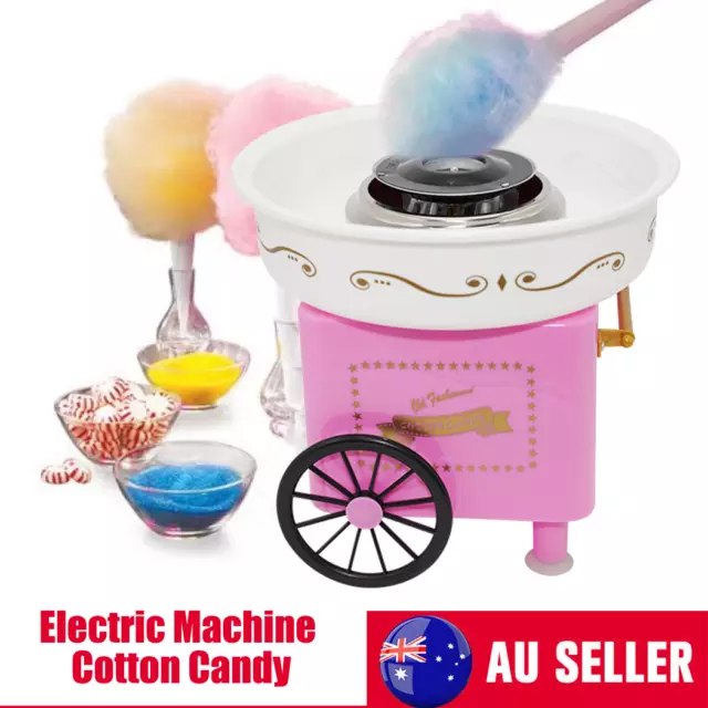 Home Machine Sugar for Kids Party Electric Fairy Cotton Candy Maker Pink AU