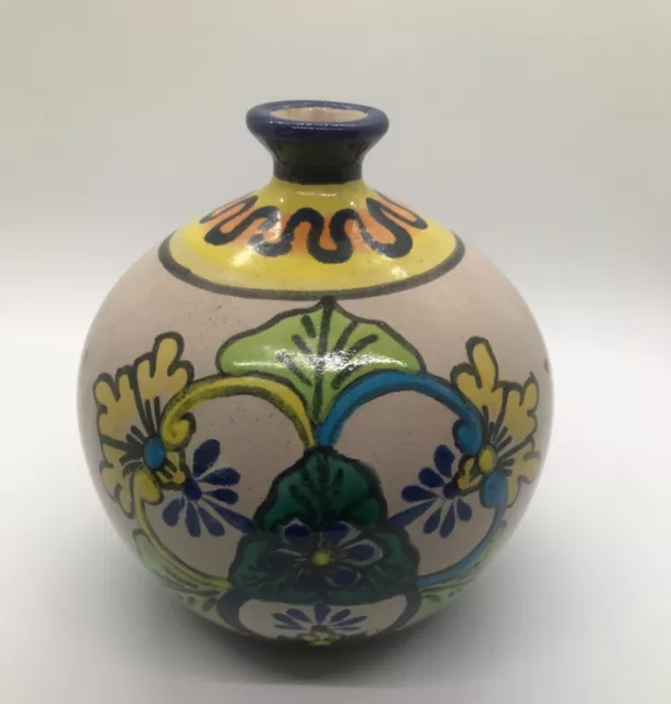 EUC Beautiful Vintage Alba Talavera Clay Hand Painted Pottery Vase