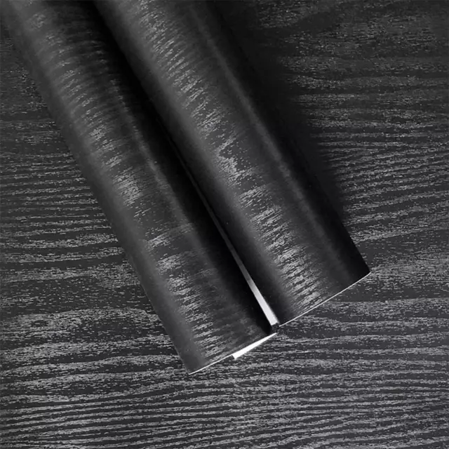 16" X120"Matte Black Contact Paper Black Wallpaper Peel and Stick for Countertop