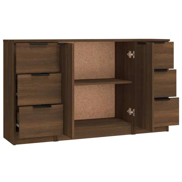 AX Credenza 3 Mobiletti 3Cassetti 2Ante Madie Rovere Marrone Elegante 0k 3115843