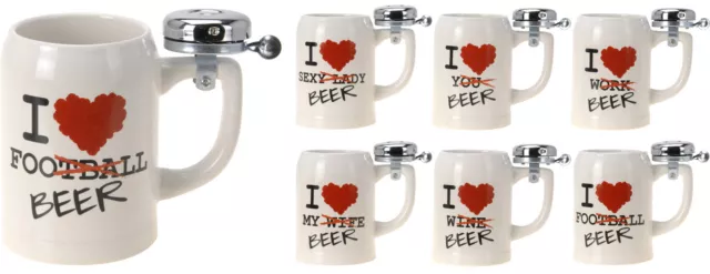 Ceramic Novelty Beer Mugs Beer Skein Coffee Mug with Bicycle Bell Beer Tankard