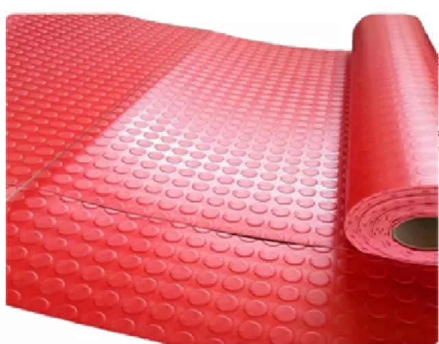 Pavimento Pvc Bullonato - Rosso - 1Mtx25Mt Rotolo Copripavimento