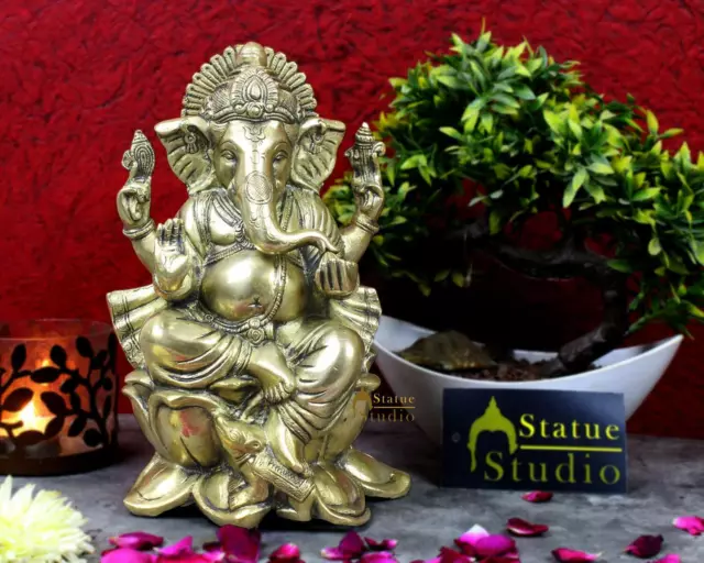Hindu Lord Ganesha God Goddess Brass Idol Sculptures Figurines Home Decor Gift