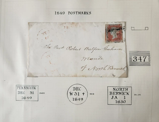 Gb Queen Victoria Sg 8 1D Red Brown , Used On Cover To North Berwick