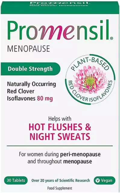 PROMENSIL MENOPAUSE DOUBLE Strength Hot Flushes Night Sweats 80Mg Red ...