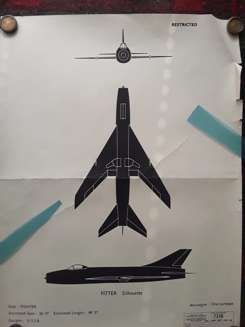 FITTER (SUKHOI SU 7) MoD AIRCRAFT RECOGNITION POSTER 1960 £9.99 ...