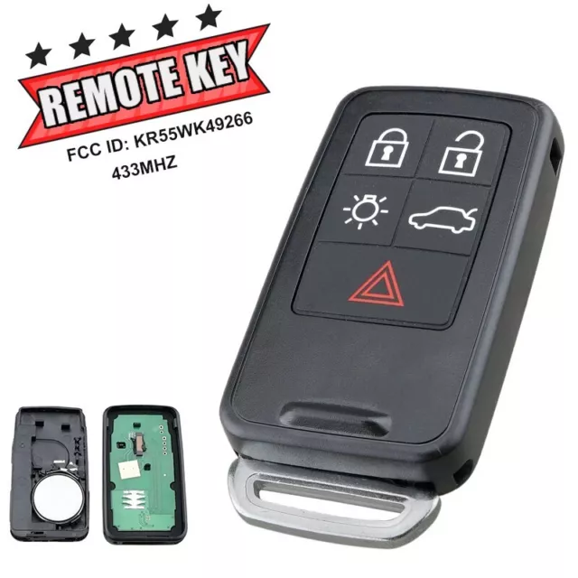 for Volvo S60 S80 V60 V70 XC60 XC70 Keyless Entry Remote Car Key Fob KR55WK49264