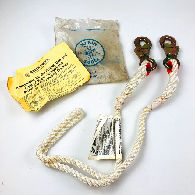 Klein Tools 87419 Nylon Webbing Lanyard 6-Foot Steel Snap Hook New Old Stock NOS