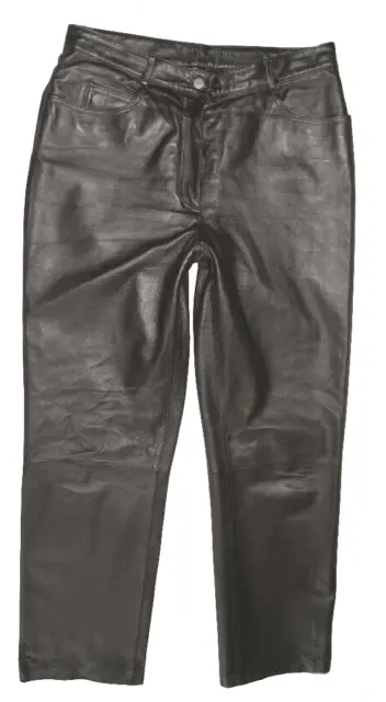Molto Bella Donne- Jeans IN Pelle/Pantaloni Pelle Cuoio Liscio Color Scuro Braun