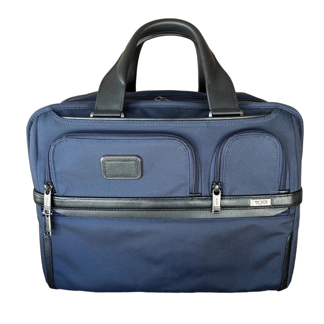 Tumi Alpha 3 Expandable Organizer Laptop Brief Bag 117305-1098 2603141 Blue