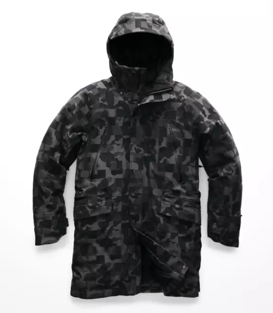 The North Face Uomo Cryos Misto Lana Piumino Parka Gore-Tex Giacca Nera Camo M