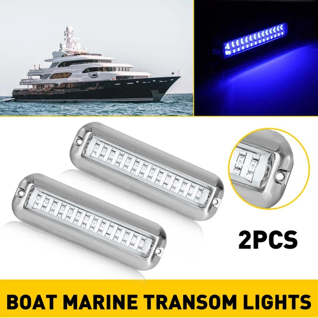 2X Marine Boat 42 LED Deck Courtesy Lights Waterproof Blue Stern Transom Light