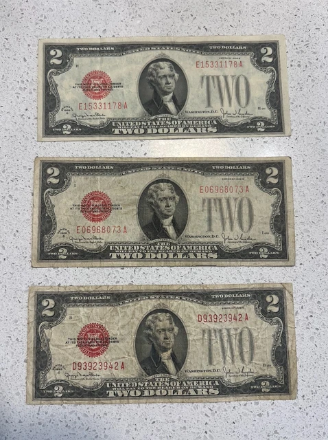1928 G $2 Two Dollar Bill Red Seal 