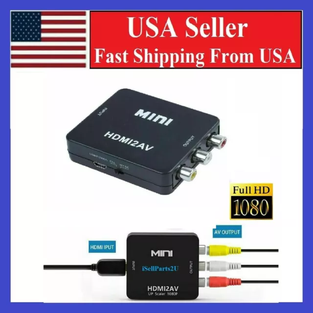 HDMI To RCA AV Adapter Converter Cable CVBS 3RCA 1080P Composite Video Audio