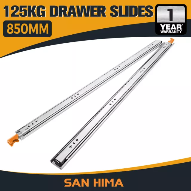 125kg Locking Drawer Slides / Runners 850mm 4wd Trailer Fridge Draw