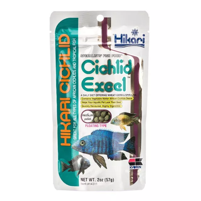 Hikari Cichlid Excel Medium Pellet Completo per Ciclidi Africani Erbivori 250 gr