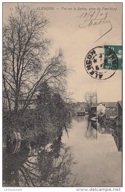 61 ALENCON - vue sur la sarthe prise du pont neuf.