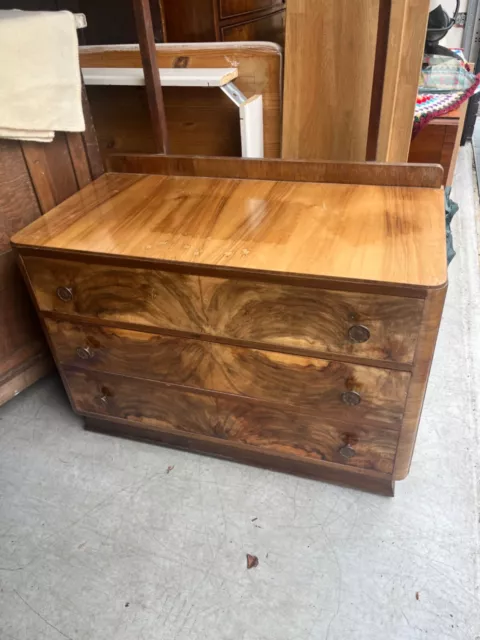 1930s Art Deco Burl Walnut Chest of Drawers