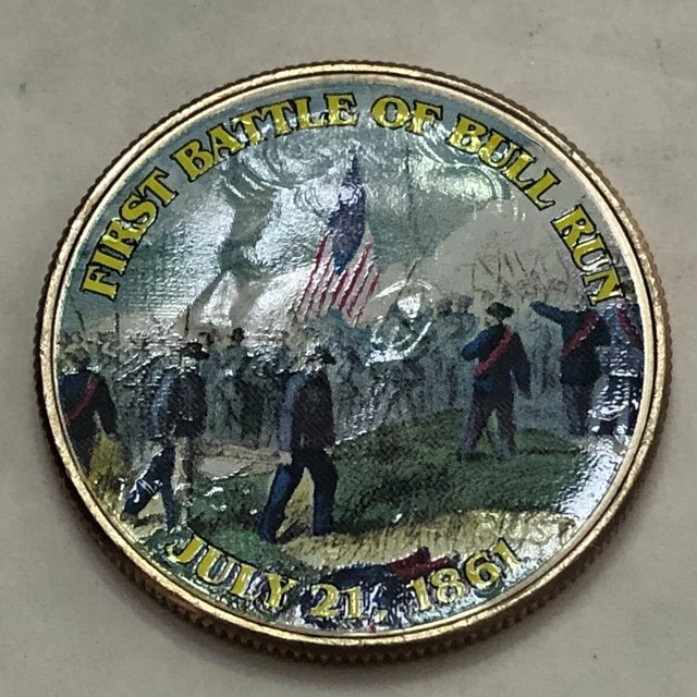 Colorized Kennedy half dollar. CIVIL WAR. FIRST BATTLE OF BULL RUN JULY 1861 #71