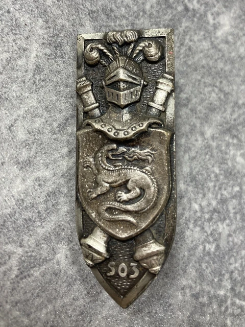 INSIGNE DU 503° Regiment De Chars De Combat. Drago Paris. Dos Guilloche