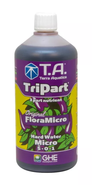 GHE T.A. TriPart Micro HardWater (FloraMicro) HW 1 Liter für hartes Wasser 3Part