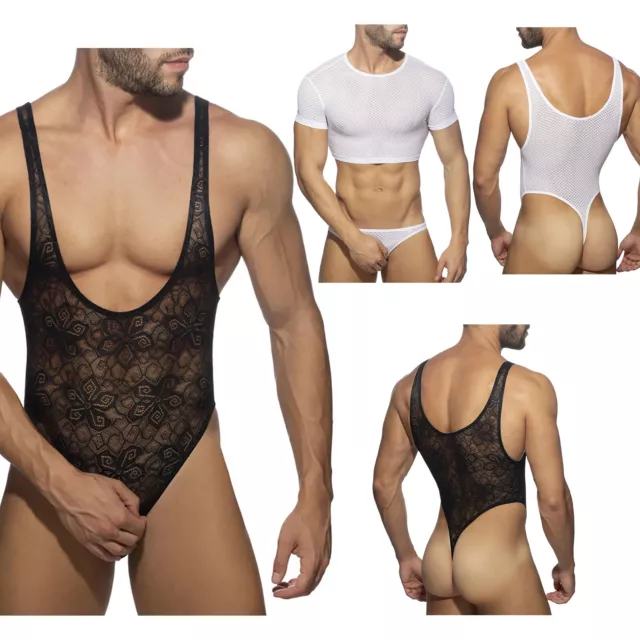 Body Uomo Sexy Trasparente Stringbody Sissy Thong Leotard Cusciane Notte 3