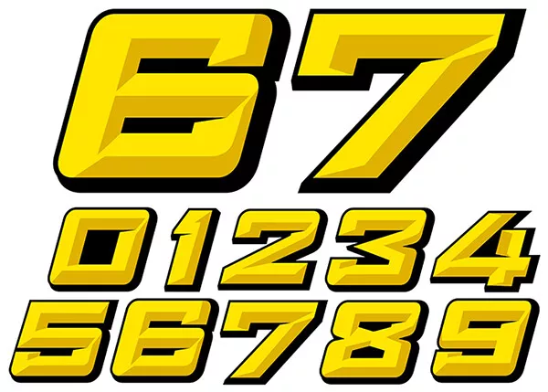 Numeros Course Racing Numbers Drift Jdm Moto Cross Autocollant Sticker Nu024Jn