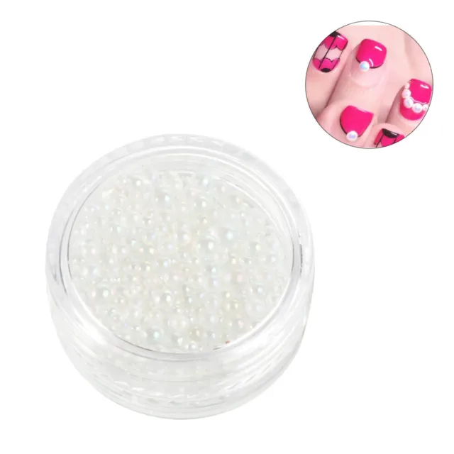 1 scatola di perle di vetro 3 mm per gioielli unghie