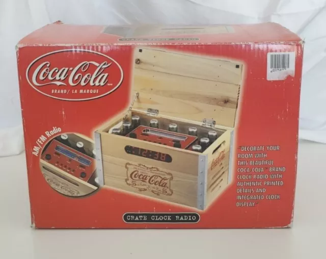 Coca-Cola Crate Clock Radio Retired, NEW IN BOX, AM/FM Digital Alarm Complete