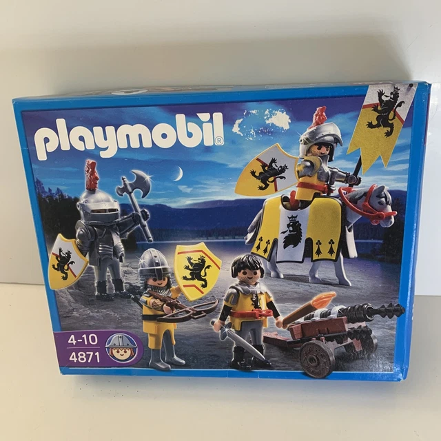 PLAYMOBIL LION KNIGHTS Trupp 4871 Medieval Kampftrupp Knight Cannon Toy