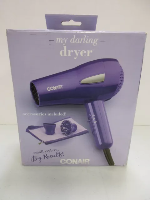 NEW-Conair MiniPro Tourmaline Ceramic Styler Hair Dryer- PURPLE, 1200w