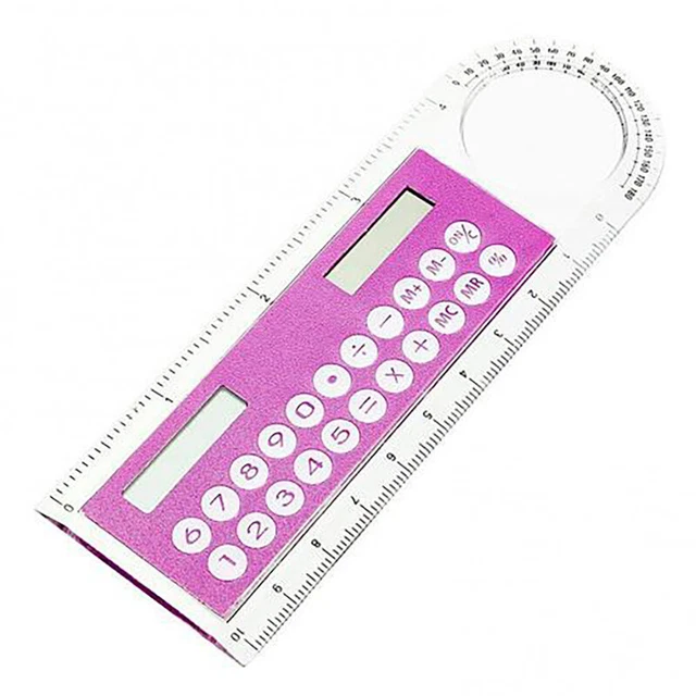 Multifunction Solar Transparent Ruler Calculator with Magnifier School Suppli Ql