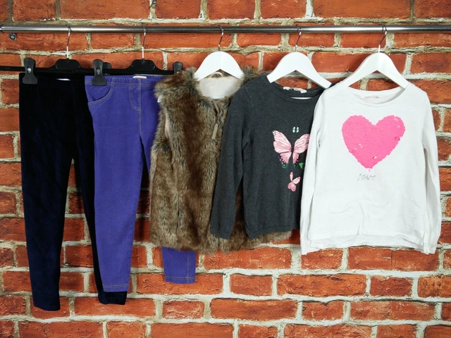 Girls Bundle Age 5-6 Years Bluezoo H&M Nutmeg Fluffy Jacket Leggings Top 116Cm