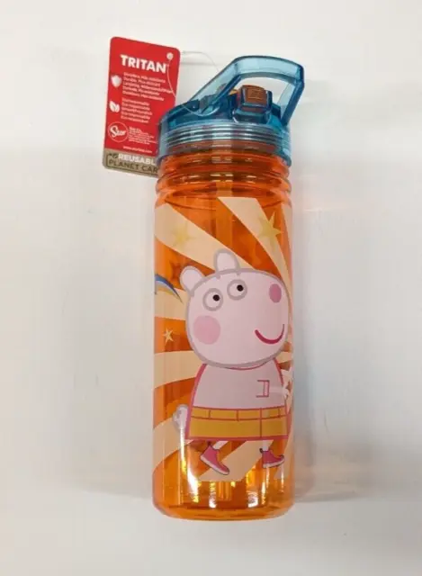 Peppa Pig Bottiglia d'acqua riutilizzabile Tritan bambini 580 ml, senza BPA