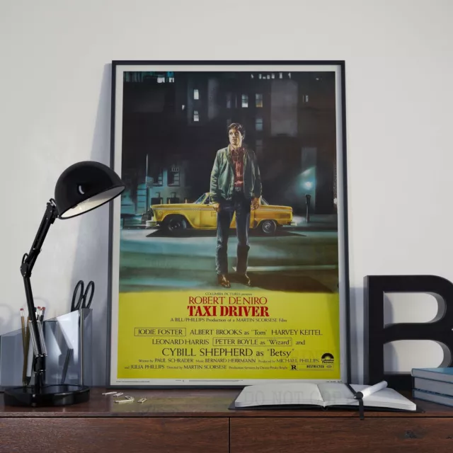 Vintage Taxi Driver De Niro  Scorsese Movie Film Poster Print Picture A3 A4