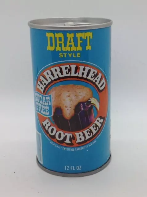 VINTAGE Draft Style Sugar Free Barrelhead Root Beer -TOP UNOPENED- with barcode