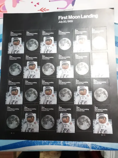 50th anniversary of First Moon Landing forever USPS stamps sheet scott 5399-5400