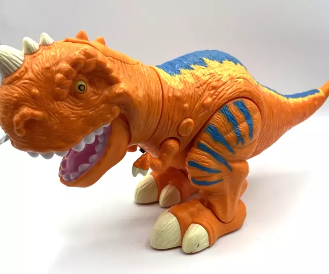 Walking Battery Operated Toy Dinosaur T-Rex Rex Light Sound Orange