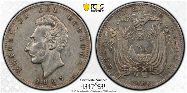 SASA 1897 JF Ecuador Sucre Pcgs Au50