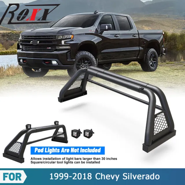 Adjustable Sport Bar Truck Bed Chase Rack Roll Bar For 99-18 Chevy Silverado/GMC