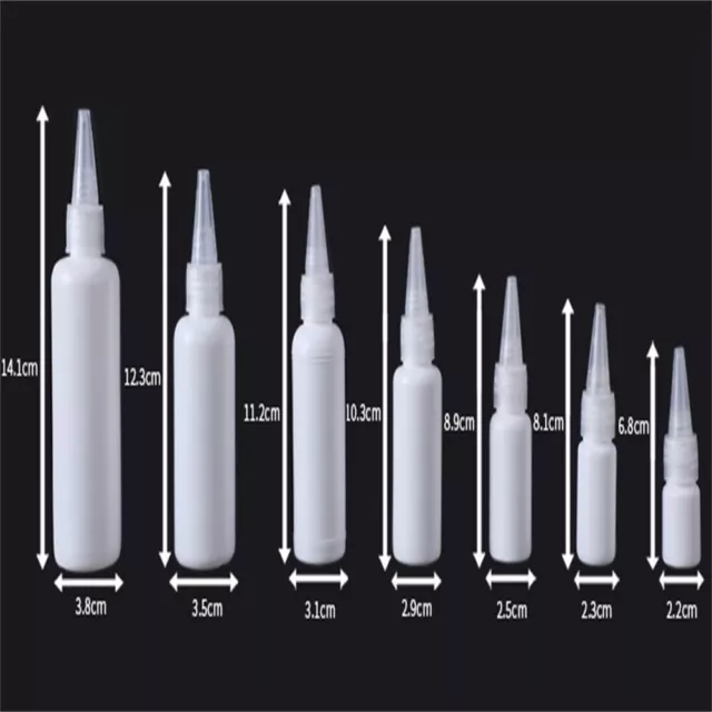 5/10/20/30/50/60/100ml Empty Plastic Glue Bottles W/Screw-On Lids Squeeze Bottle
