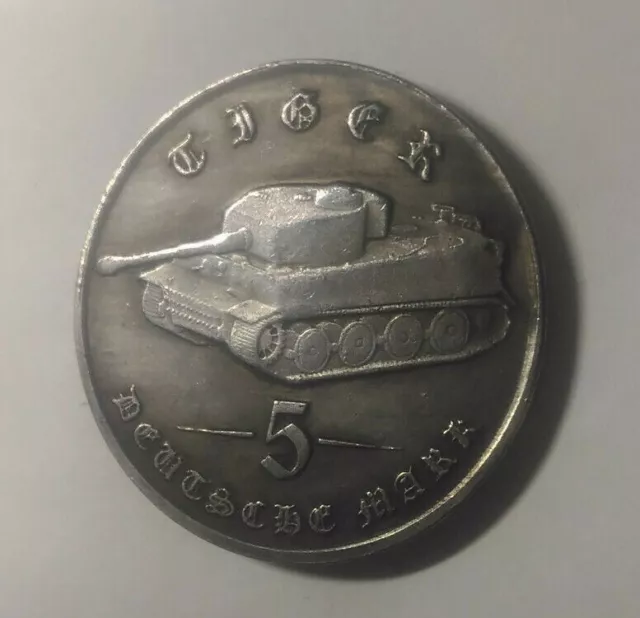 Allemagne 5 Deutsche Mark 1988 Tiger Tank Piece Coin German