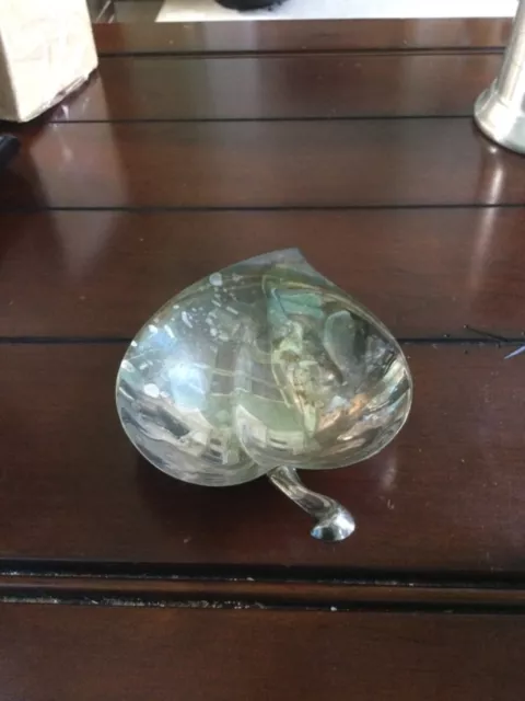 Vintage F.B. Rogers Silver Co. 1883 Silver Plate Leaf Shaped Footed Dish 3