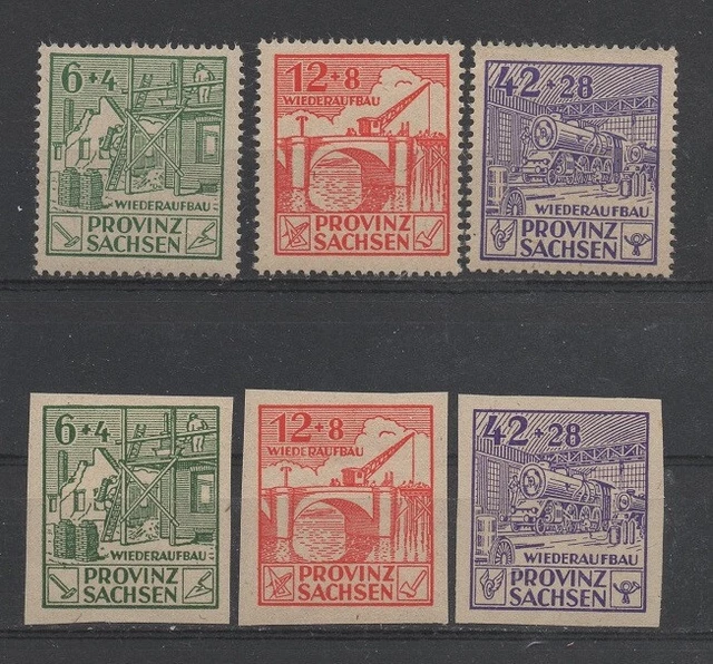 SBZ  Provinz Sachsen 87 - 89 A + B (Wiederaufbau) postfrisch