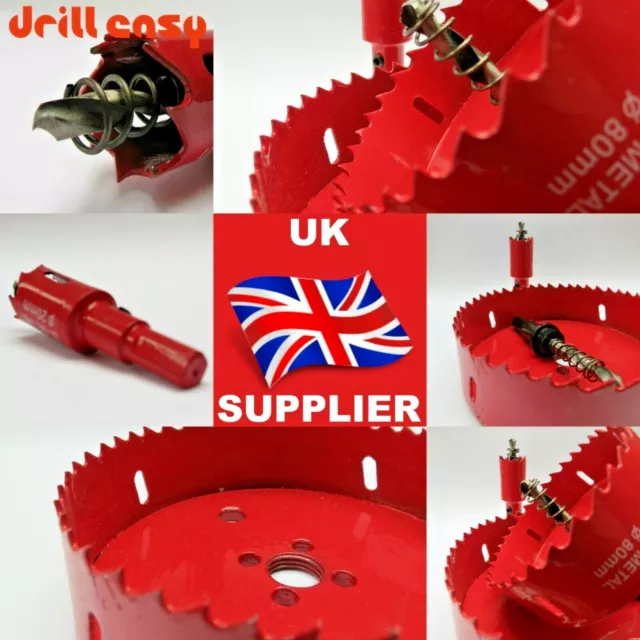 105 - 145mm Drill Bit Bi Metal M42 HSS Hole Saw Cutter For Wood Plaster Board UK