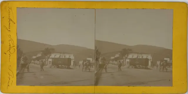 Stéréo, Algérie, Bône, faubourg Randon Vintage stereo card  Tirage albuminé